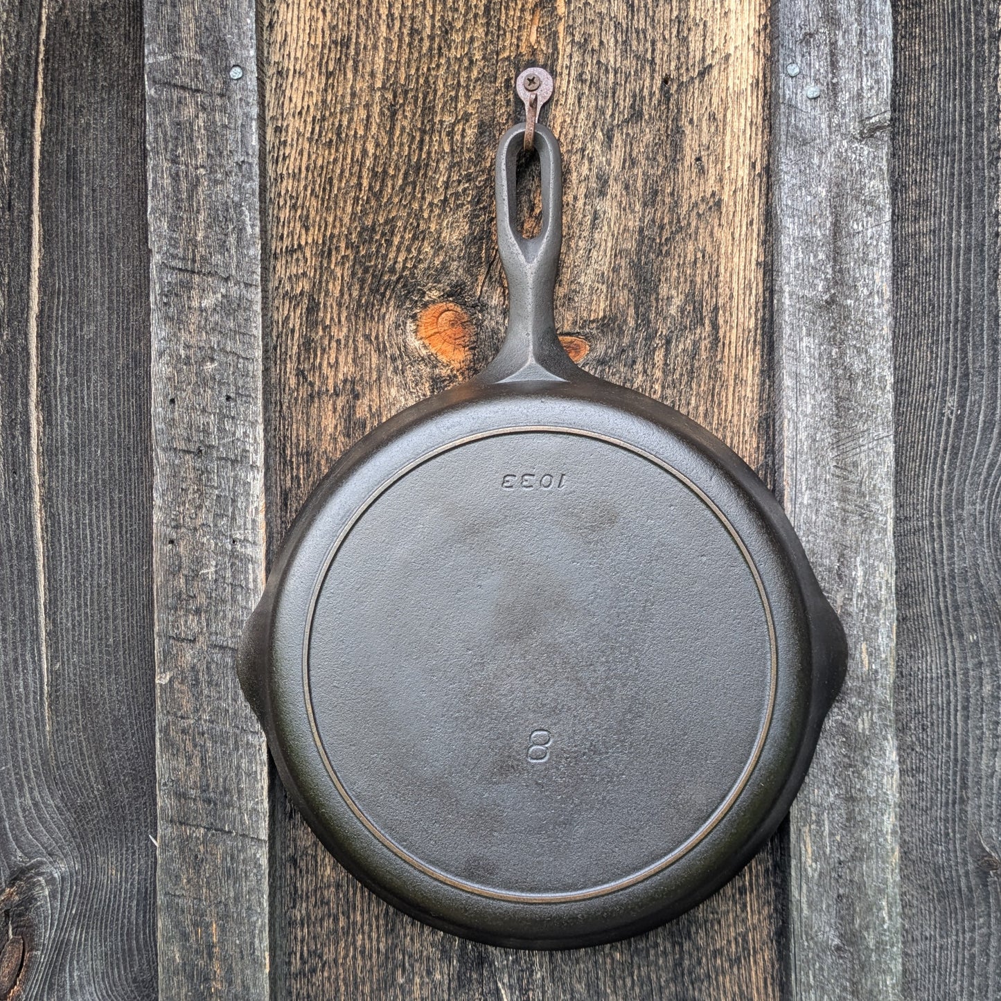 Vintage Griswold Iron Mountain #8 Cast Iron Skillet with Lid 1033