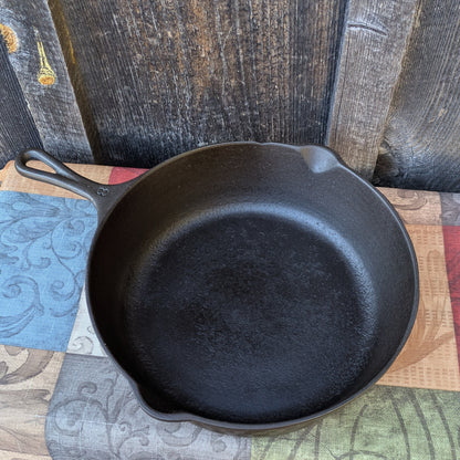 Ugly Hammered #8 Cast Iron Deep Skillet or Chicken Fryer with Lid