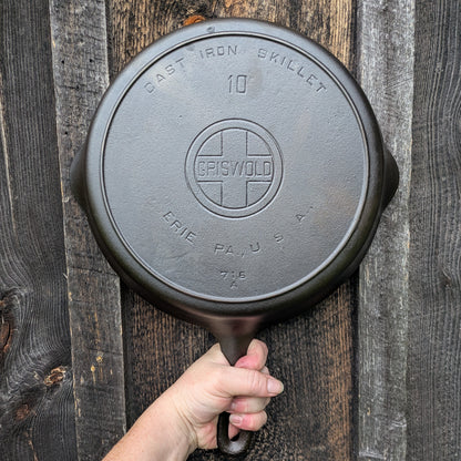 Griswold #10 Cast Iron Skillet with Large Block Logo and Heat Ring 716 A