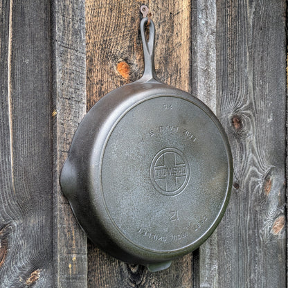 Large Griswold #12 Cast Iron Skillet with Large Block Logo and Heat Ring, Erie PA 719