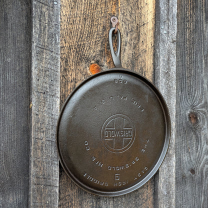 Griswold #9 Cast Iron Round Skillet Griddle, Large Block Logo 609 A