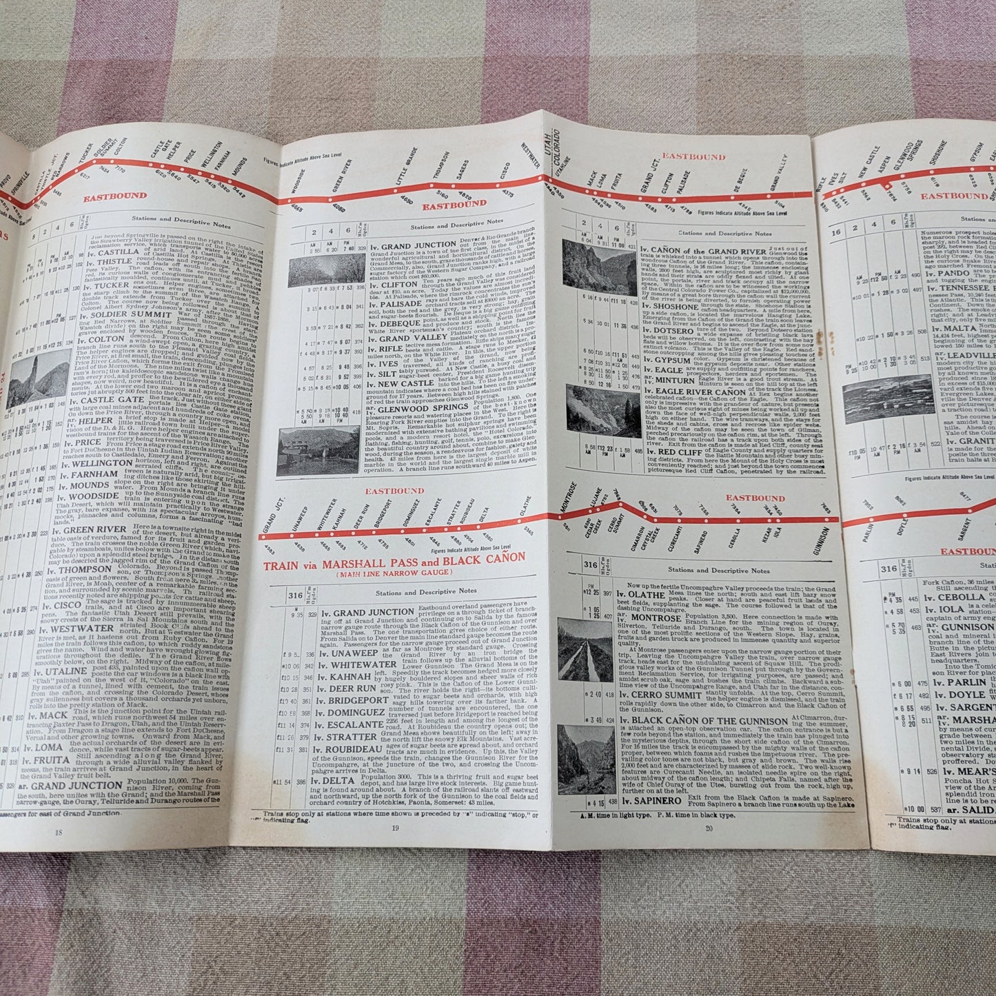 1910s Denver and Rio Grande Railroad Time Tables. December 1910 & Lands of Utah