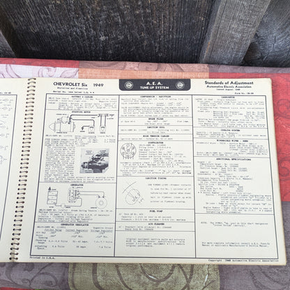 1949 American Electric Association Tune Up Specification Charts and Wiring Diagrams for Vintage Automobiles