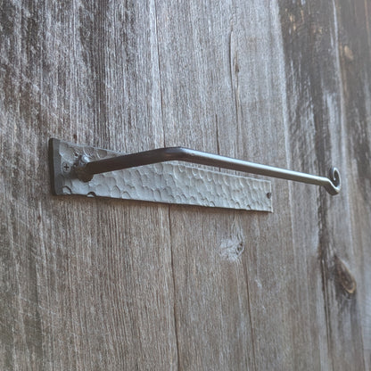 Hand Forged Paper Towel Holder with Hammer Finish Backplate
