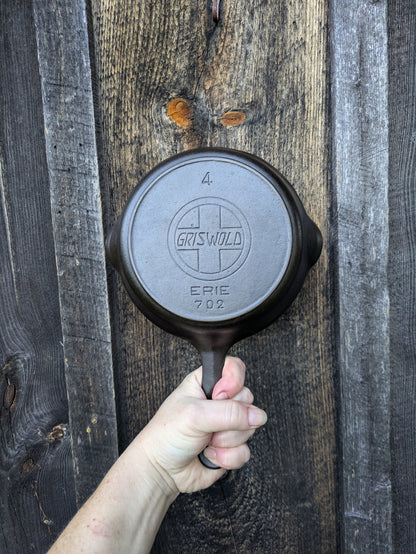 Griswold #4 Cast Iron Skillet with Slant Erie Logo 702