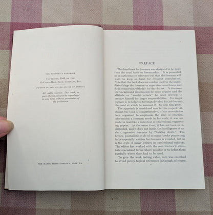 The Foreman's Handbook, Edited by Carl Heyel, 1943
