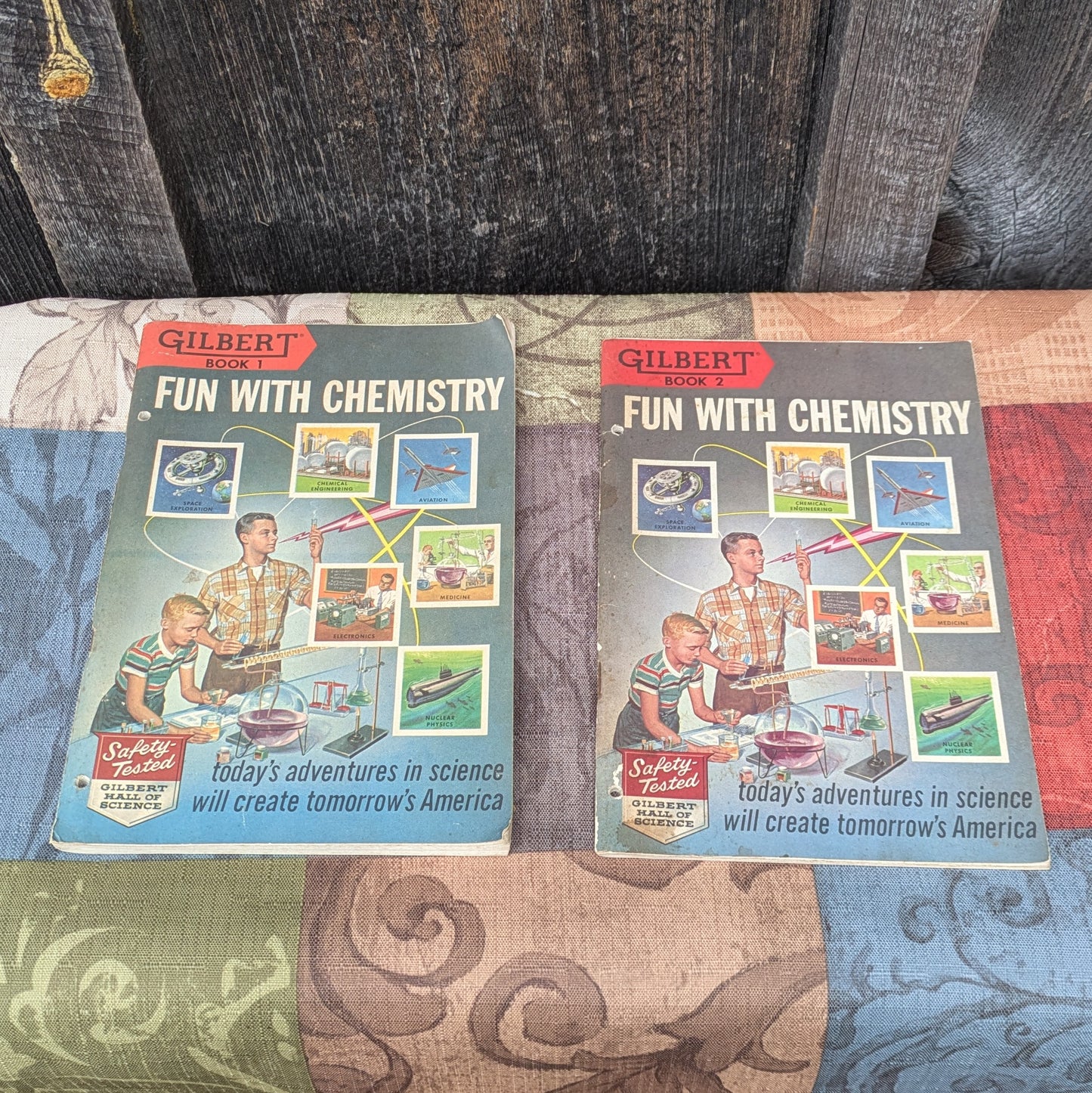 Vintage 1961 Gilbert Fun with Chemistry Books 1 & 2
