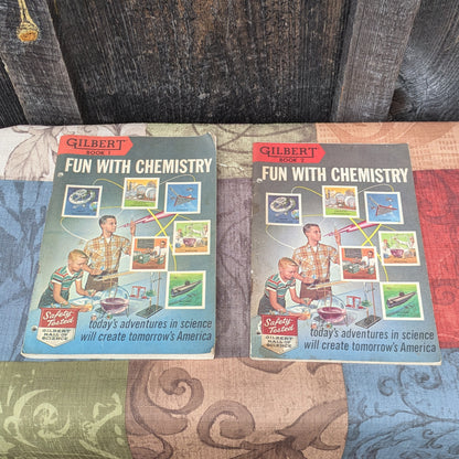 Vintage 1961 Gilbert Fun with Chemistry Books 1 & 2
