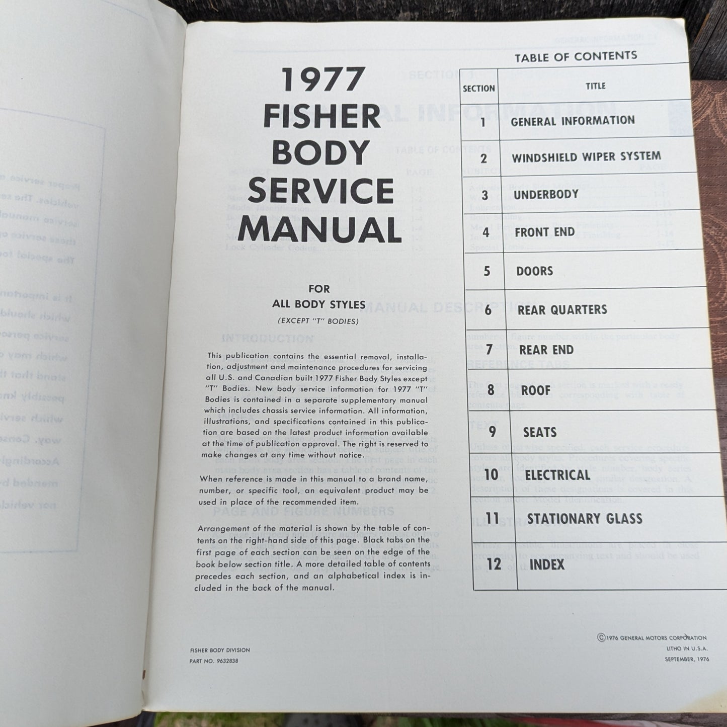 1977 Buick Fisher Body Service Manual, All Series Except T Bodies