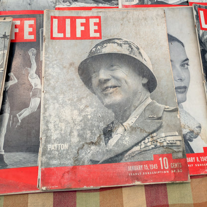 10 Vintage Life Magazines, January-March 1945