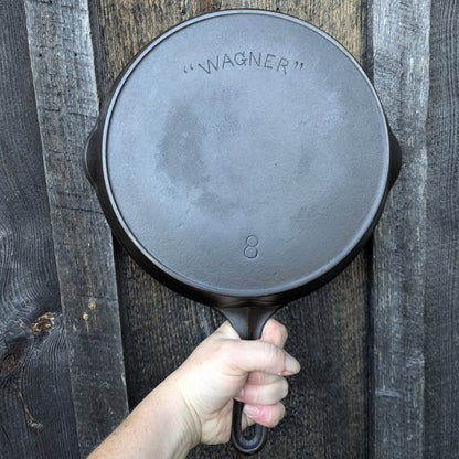 Antique "Wagner"Early Arc Logo #8 Cast Iron Skillet with Heat Ring