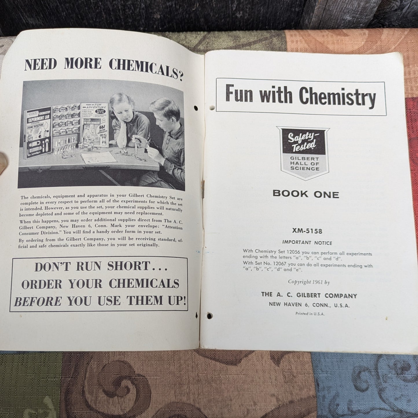 Vintage 1961 Gilbert Fun with Chemistry Books 1 & 2