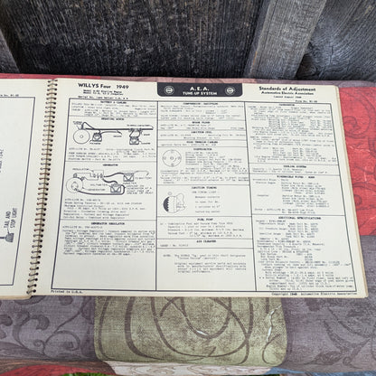 1949 American Electric Association Tune Up Specification Charts and Wiring Diagrams for Vintage Automobiles