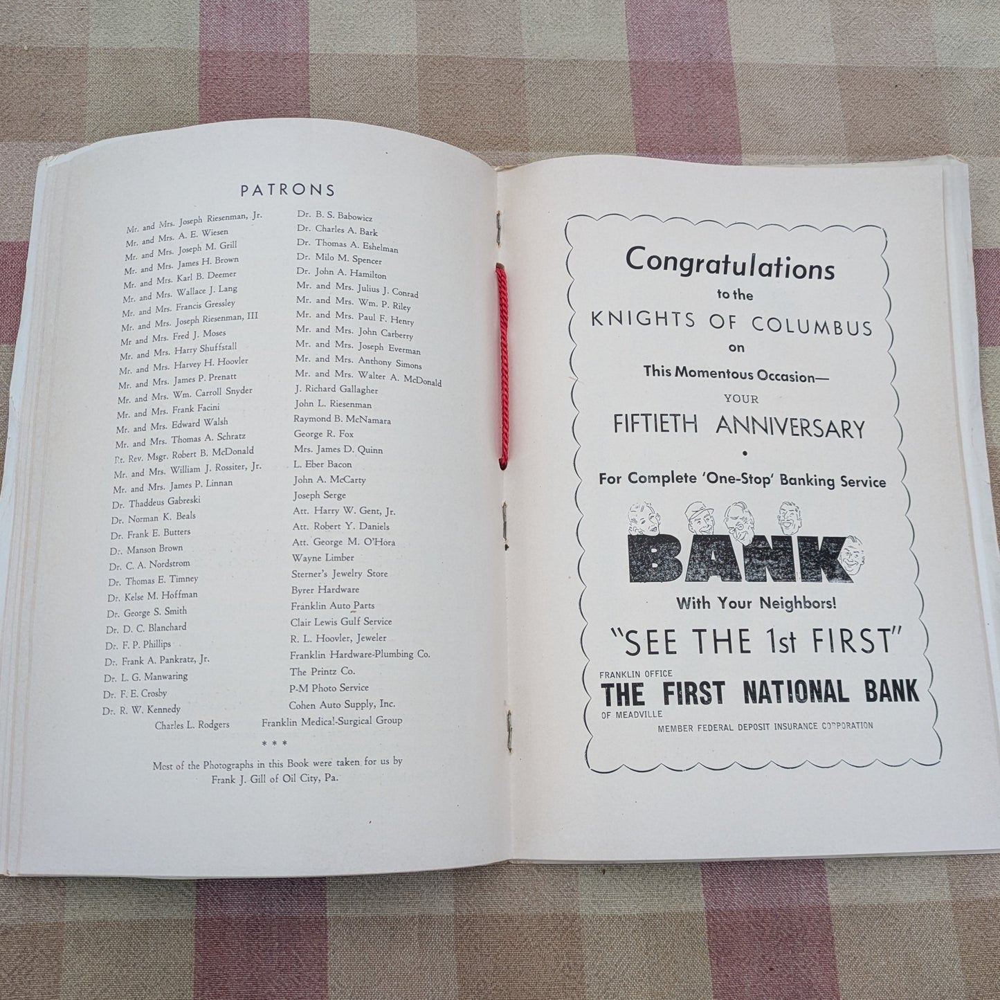 1955 Franklin PA Knights of Columbus 50th Anniversary Booklet