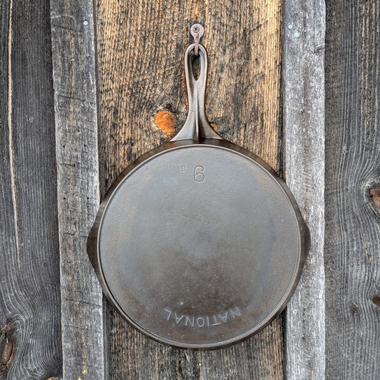 Antique Cast Iron National Skillet, Size #9, made by Wagner Ware