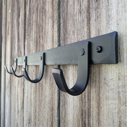 Hand Forged 4 Hook Coat or Storage Rack