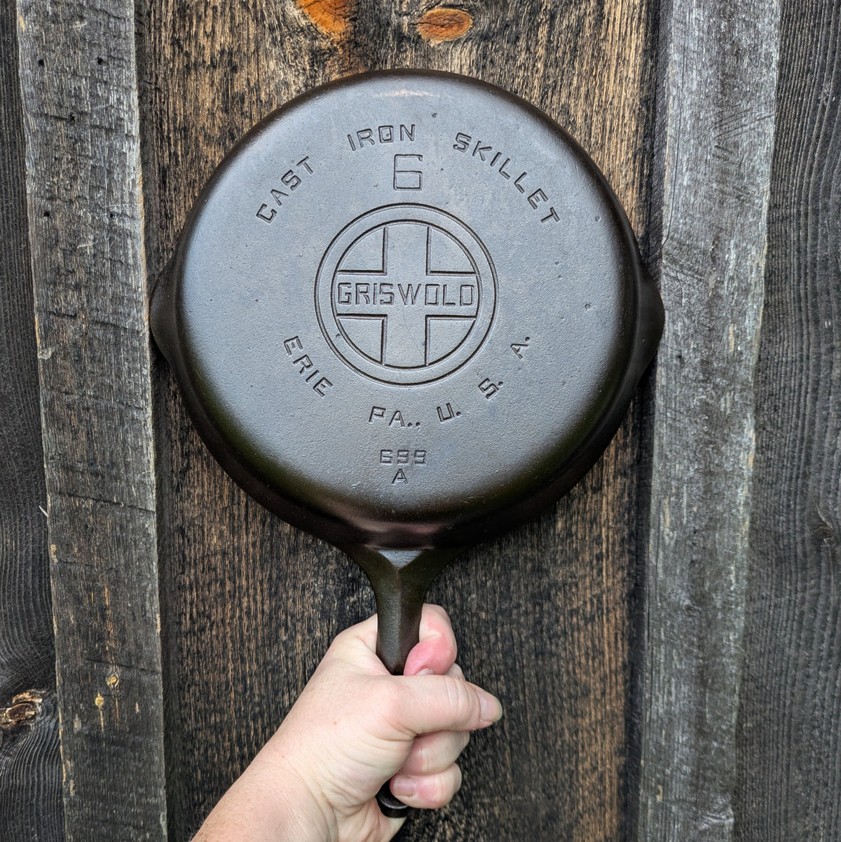 Vintage Griswold #6 Cast Iron Skillet with Large Block Logo 699 A
