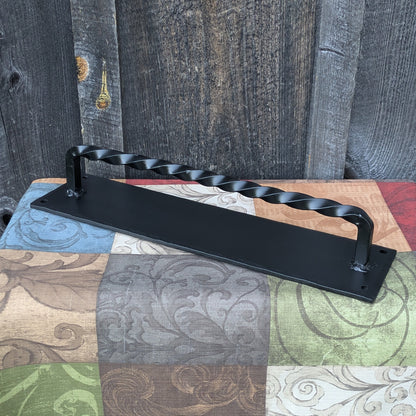 Single Hand Forged Twisted Handle on 16" x 4" Backplate