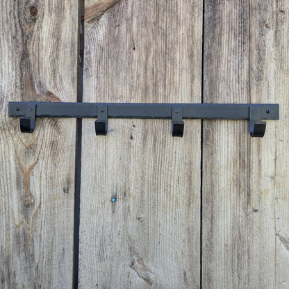 Hand Forged 4 Hook Coat or Storage Rack