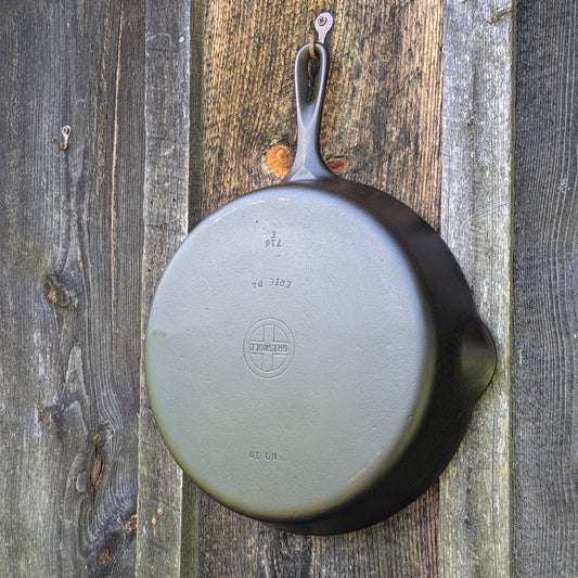 Griswold #10 Cast Iron Skillet with Small Block Logo & Late Handle 716 E
