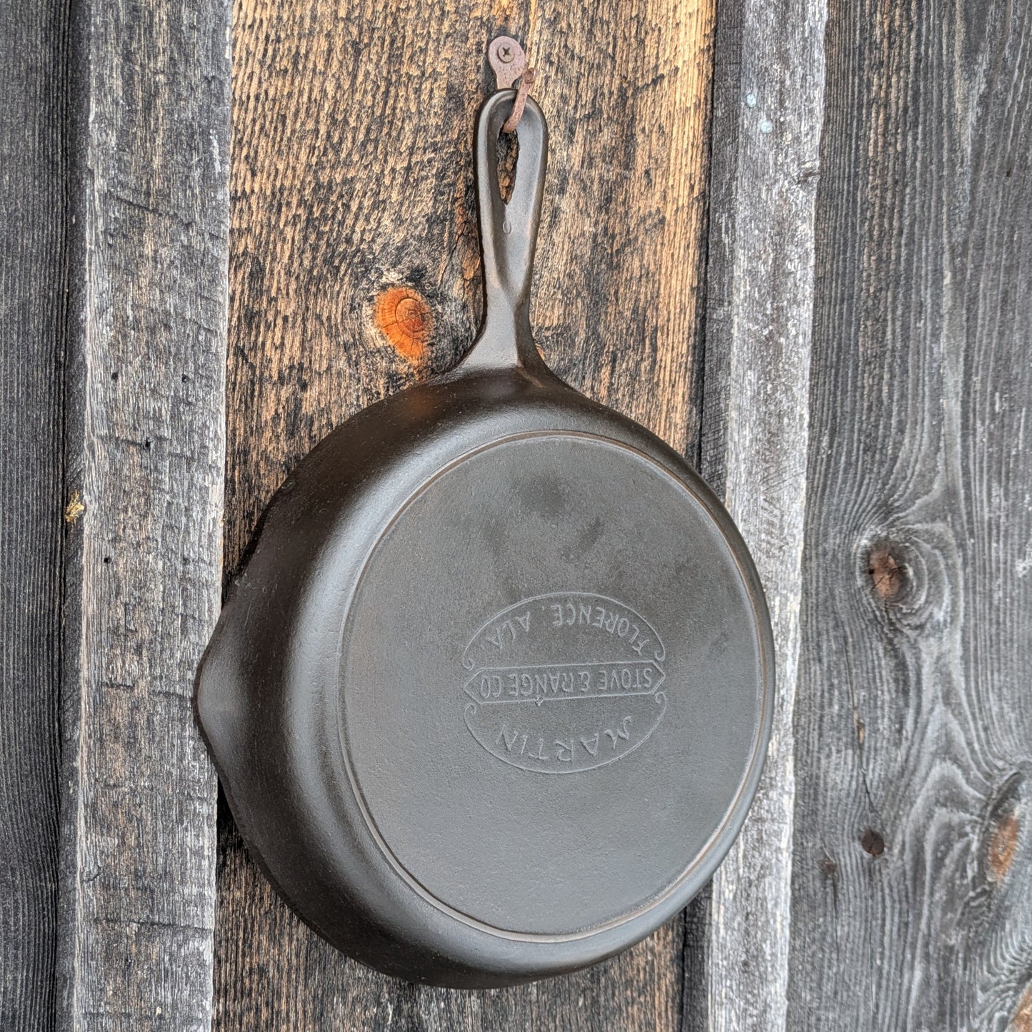 Vintage Martin Stove & Range Cast Iron Skillet #8 with Hamburger Logo