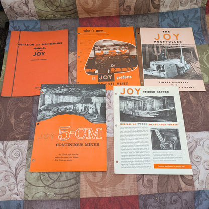 Vintage 1950's Joy Mining Equipment Machinery Booklets