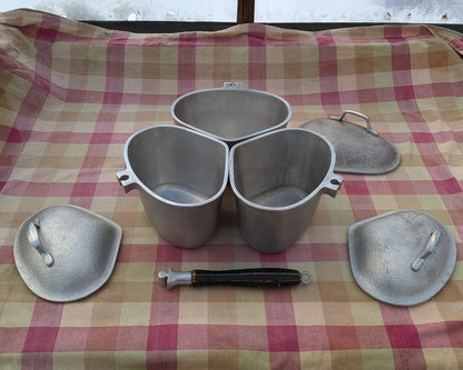 Vintage Silver Seal Cast Aluminum Triplicate Pans