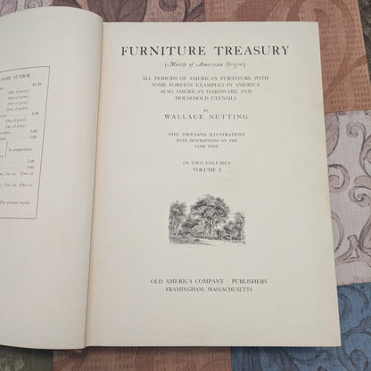First Edition Furniture Treasury by Wallace Nutting, Complete 3 Volume Set