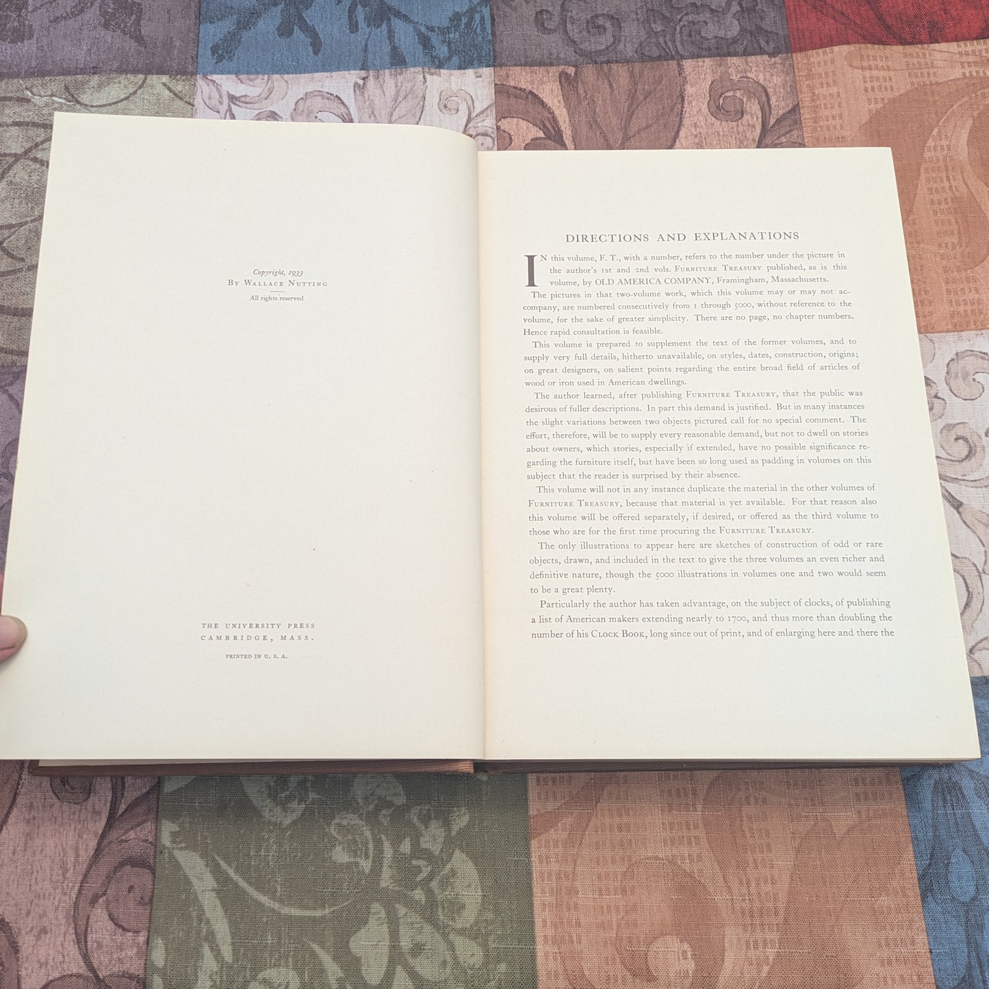 First Edition Furniture Treasury by Wallace Nutting, Complete 3 Volume Set