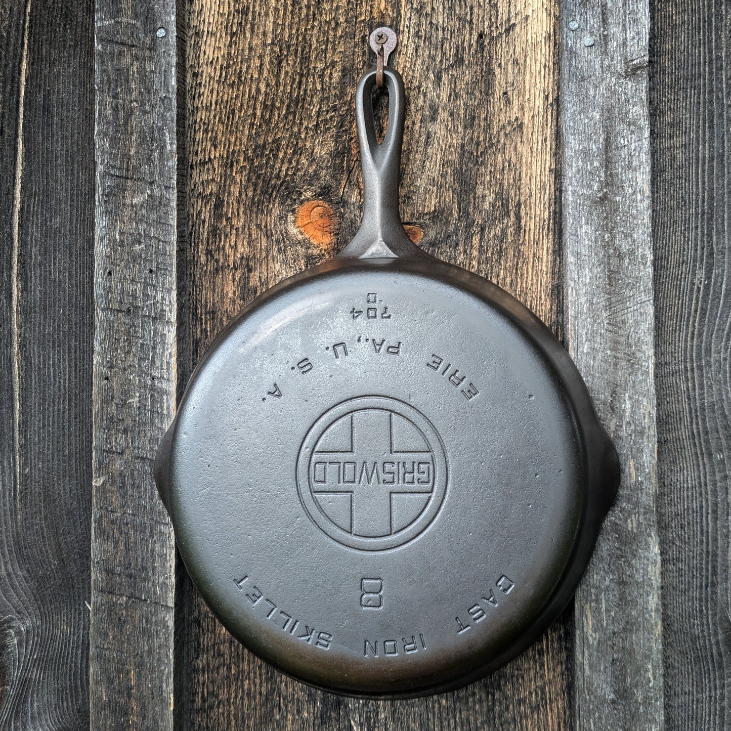 Griswold #8 Large Block Logo Cast Iron Skillet Smooth Bottom 704 C