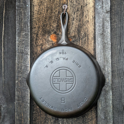 Griswold #8 Large Block Logo Cast Iron Skillet Smooth Bottom 704 C