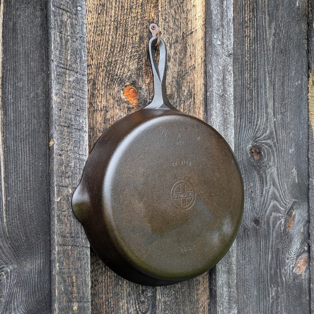 Griswold #10 Cast Iron Skillet with Small Block Logo and Early Handle 716 B
