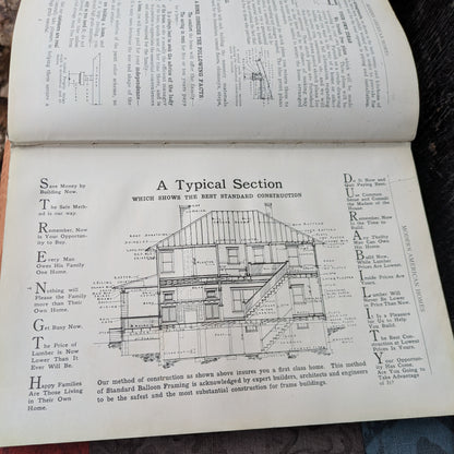 Modern American Homes, 1918 Home Building Catalog First Edition with Ephemera