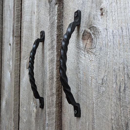 Curved Twisted Hand Forged Handles
