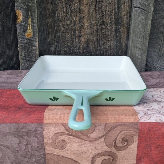 Dru Green Enamel Cast Iron Square Skillet