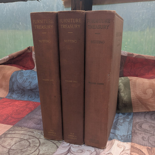 First Edition Furniture Treasury by Wallace Nutting, Complete 3 Volume Set