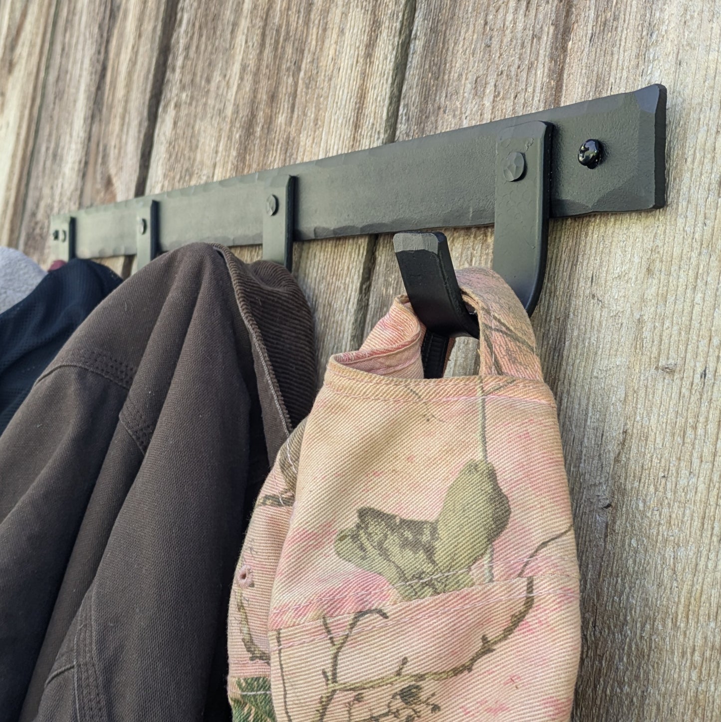 Hand Forged 4 Hook Coat or Storage Rack