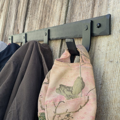 Hand Forged 4 Hook Coat or Storage Rack