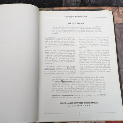 Vintage Mack Diesel Truck Engine END-405 Maintenance Manual