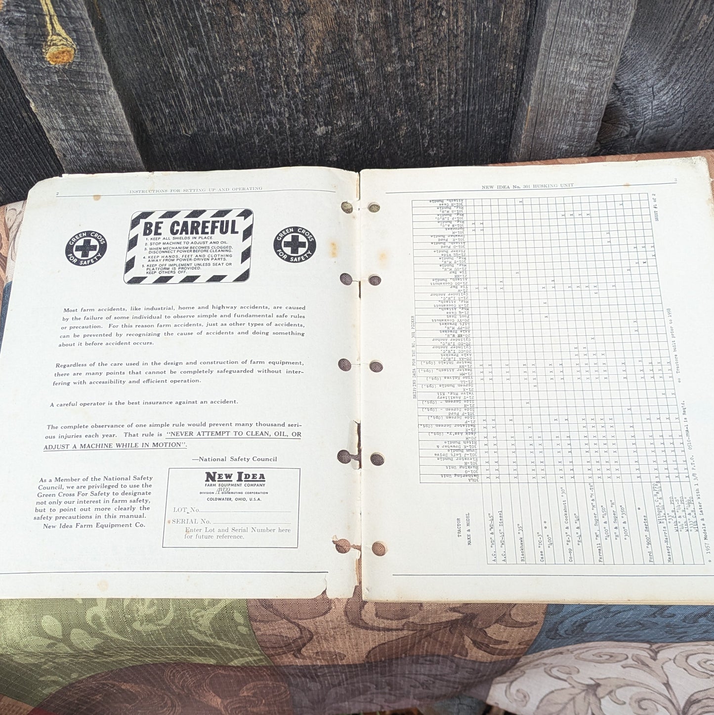 New Idea Husking Unit 301 Operator Manual No. 175