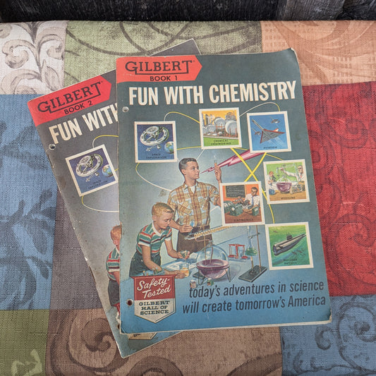 Vintage 1961 Gilbert Fun with Chemistry Books 1 & 2