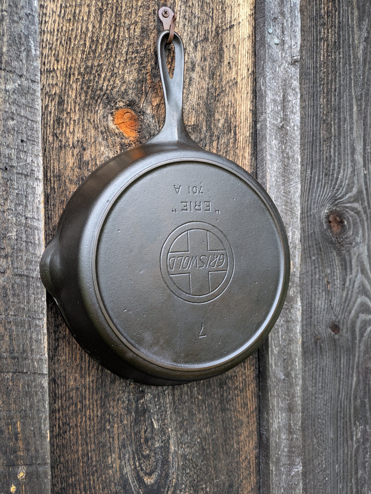 Vintage Griswold #7 Cast Iron Skillet with Slant Erie Logo 701 A