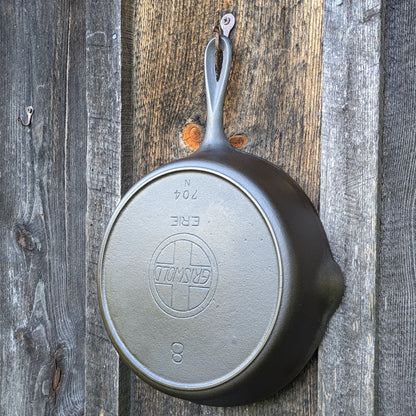 Antique Griswold #8 Slant Erie Cast Iron Skillet 704