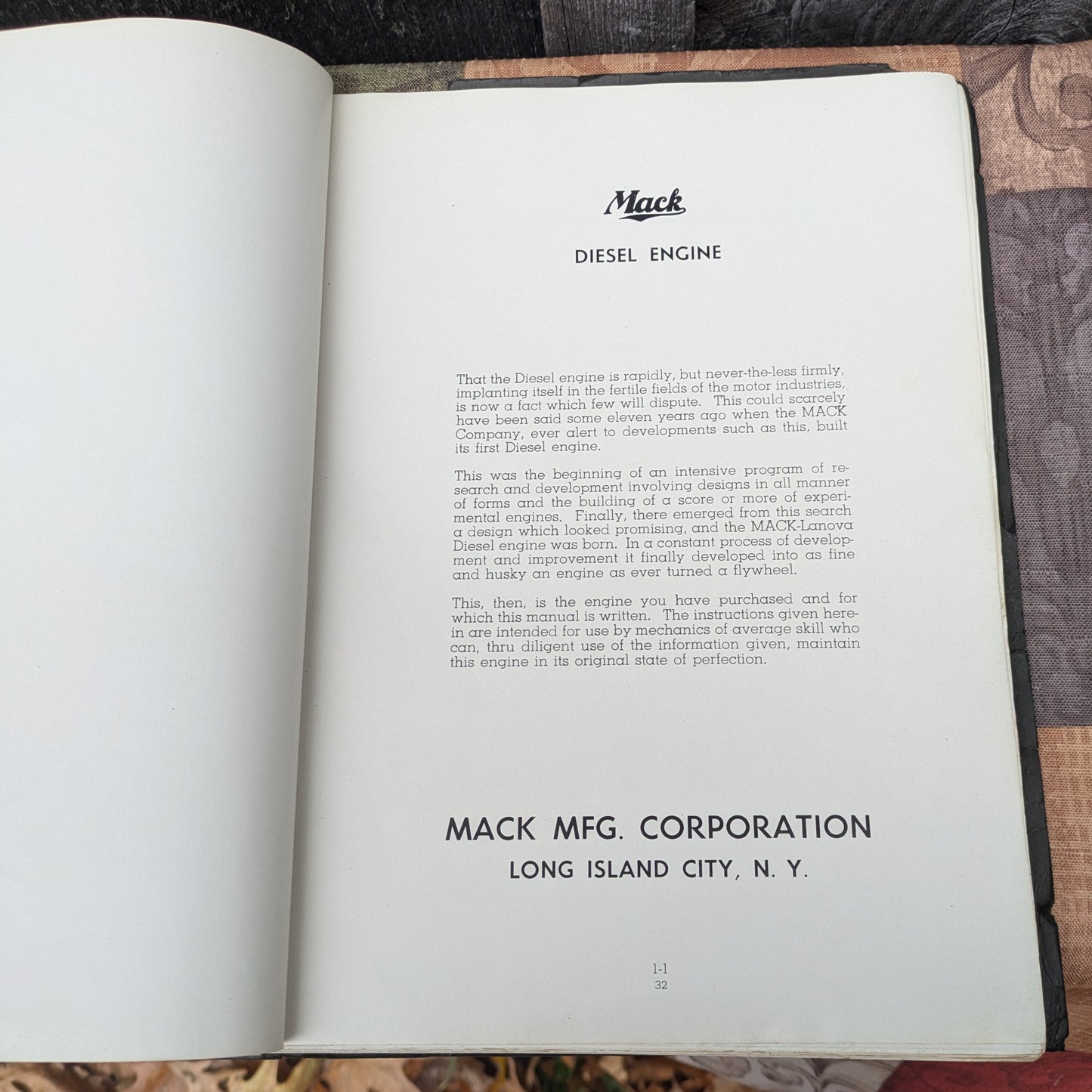 Vintage Mack Diesel Truck Engine END-405 Maintenance Manual