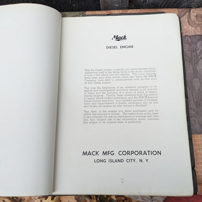 Vintage Mack Diesel Truck Engine END-405 Maintenance Manual