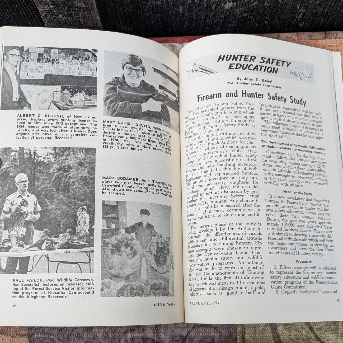 Vintage 1971 Pennsylvania Game News Magazines, Full Year Set of 12