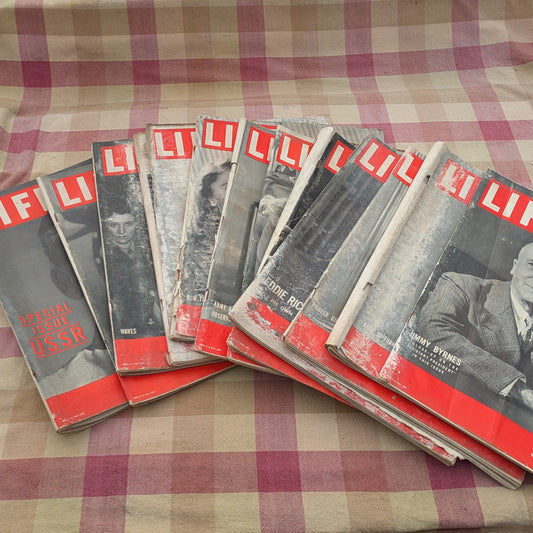 Set of 12 Vintage Life Magazines January-March 1943, WWII History