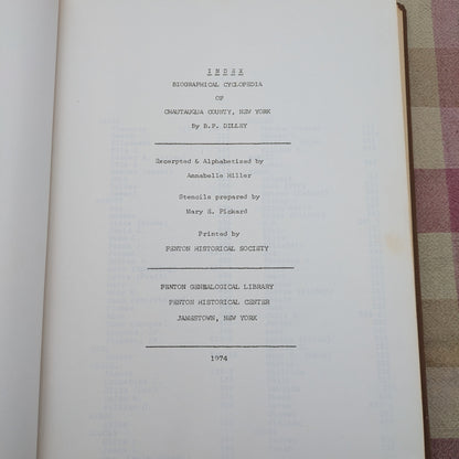 History of Chautauqua County, New York 1938-1978 plus Biographical Cyclopedia Index