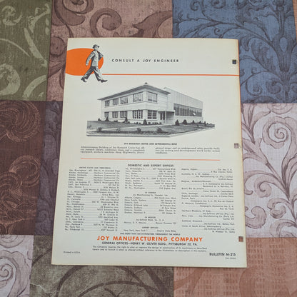 Vintage 1950's Joy Mining Equipment Machinery Booklets
