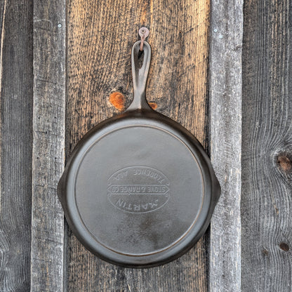 Vintage Martin Stove & Range Cast Iron Skillet #8 with Hamburger Logo